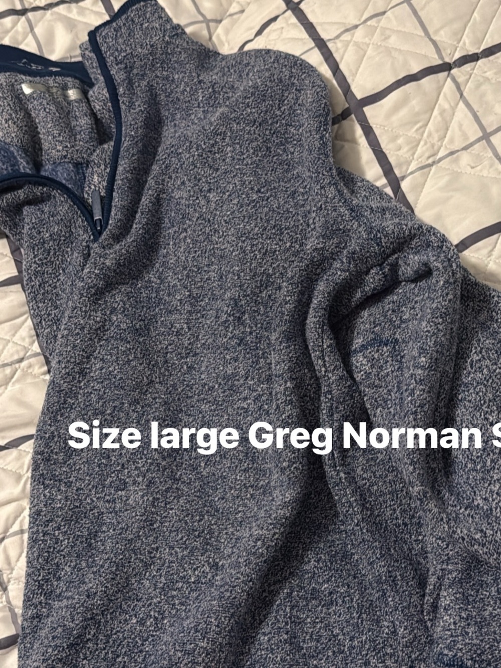 Greg Norman Collection Men's Navy Heather Quarter-Zip Sweater
